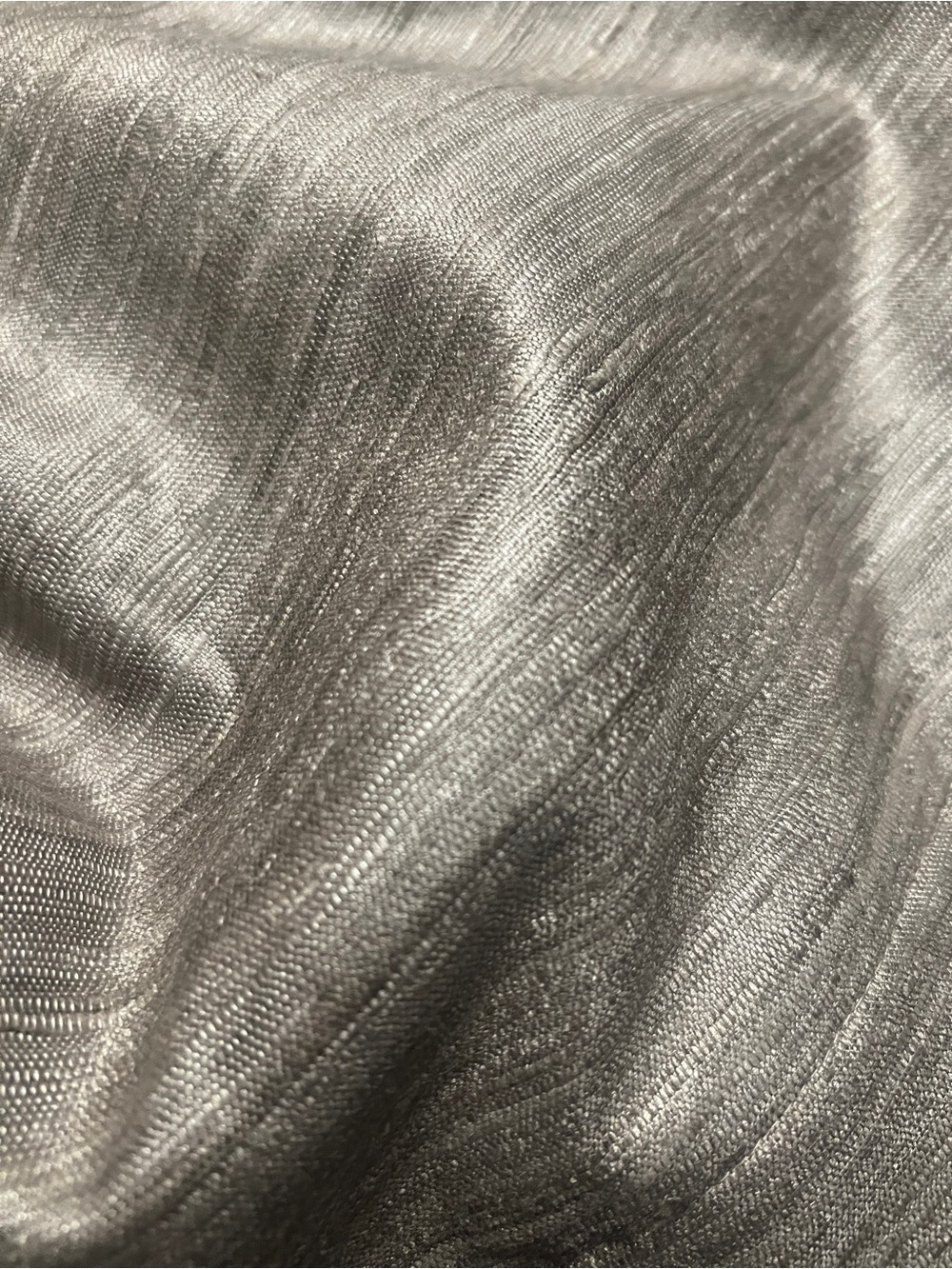 QUINCE Raw Silk Blackout Curtain Panel Silver 48” x 96” NWOT
